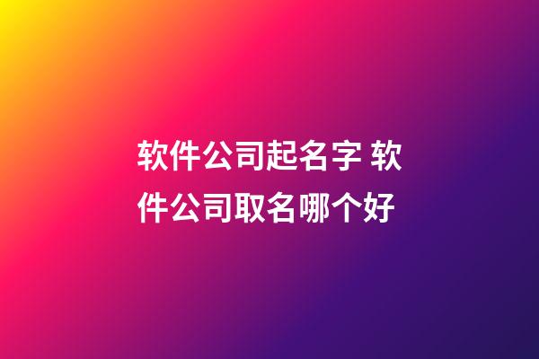 软件公司起名字 软件公司取名哪个好-第1张-公司起名-玄机派